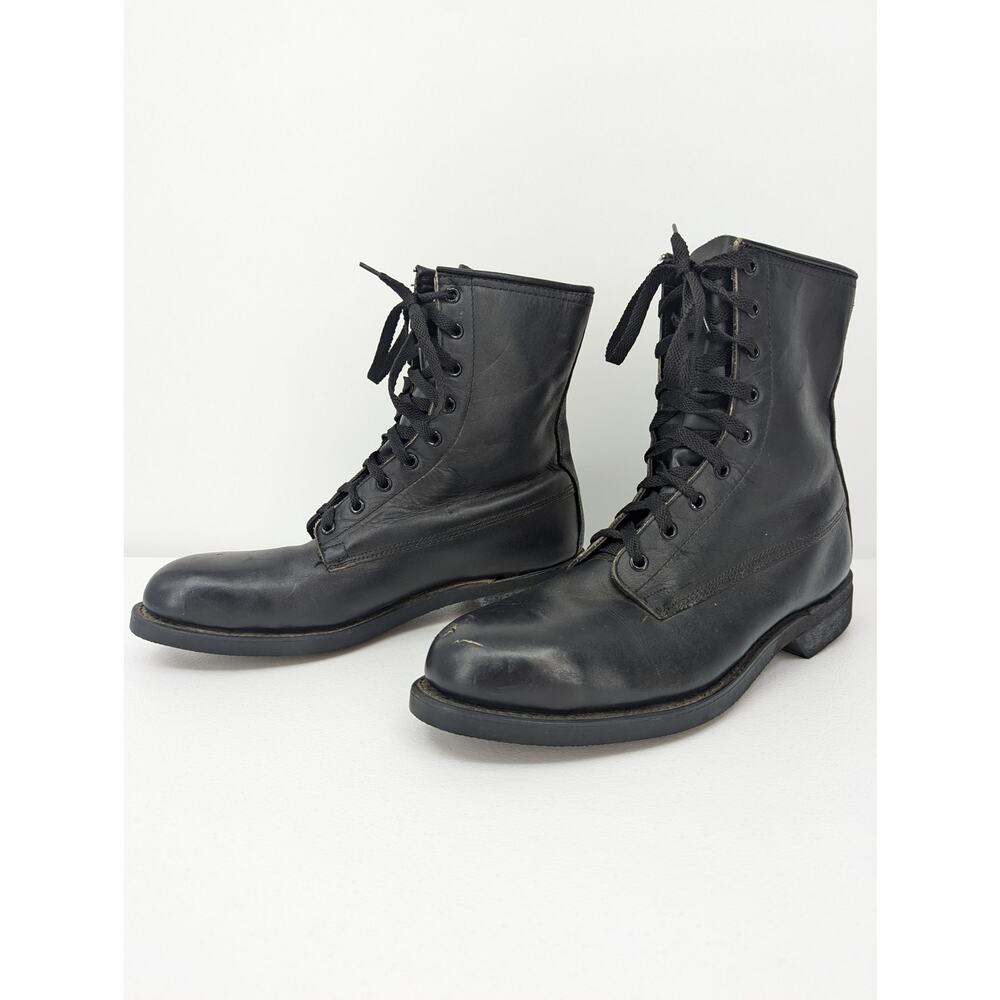 Vintage Biltrite Black Leather Combat Boots Size 8.5R ANSI Z41-1983/75 Good Year